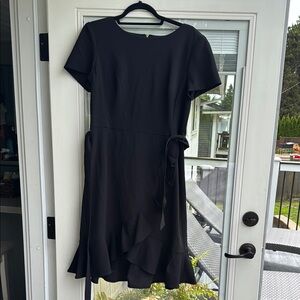 Calvin Klein Black Ruffled Sheath Mini Dress